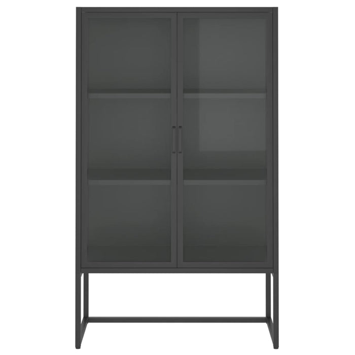 Dulap înalt, antracit, 80x35x135 cm, oțel și sticlă securizată - WALTI WALTI