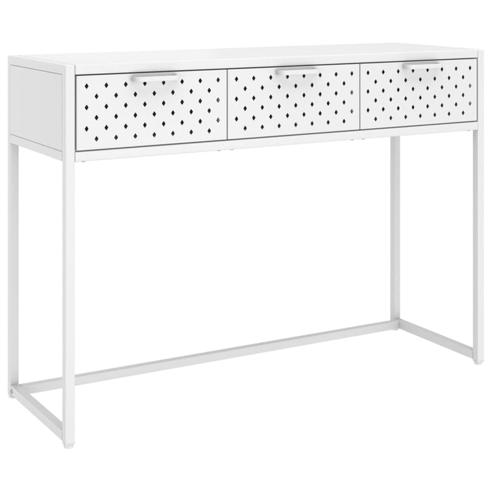 Masă consolă, alb, 106x35x75 cm, oțel WALTI