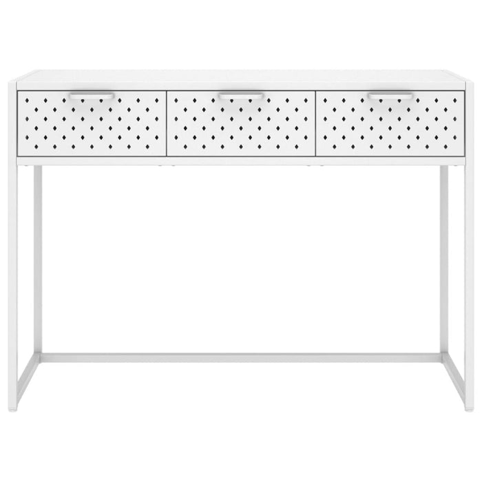 Masă consolă, alb, 106x35x75 cm, oțel WALTI