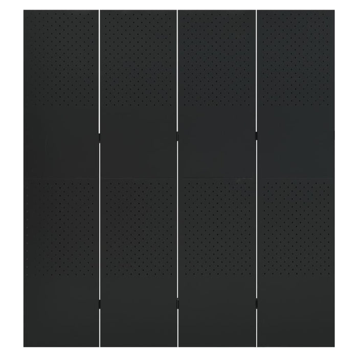 Paravan de cameră cu 4 panouri, negru, 160x180 cm, oțel - WALTI WALTI