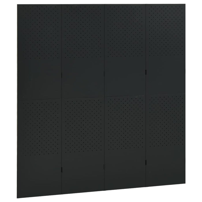 Paravan de cameră cu 4 panouri, negru, 160x180 cm, oțel - WALTI WALTI
