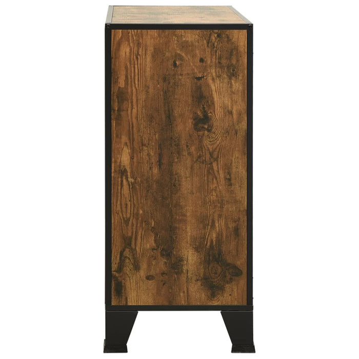 Dulap de depozitare în stil rustic,maro,72x36x82cm,metal și MDF WALTI