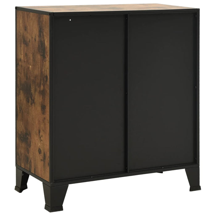 Dulap de depozitare în stil rustic,maro,72x36x82cm,metal și MDF WALTI