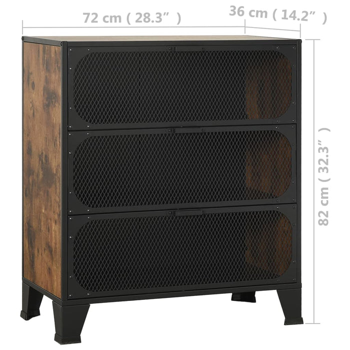 Dulap de depozitare ,maro rustic,72x36x82cm,metal și MDF - WALTI WALTI