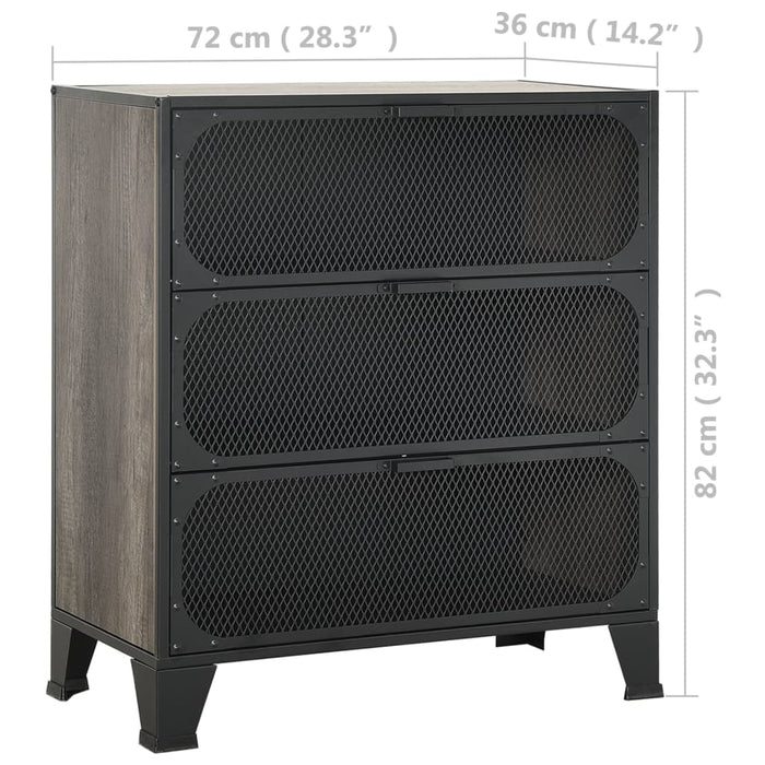 Dulap de depozitare,gri,72x36x82cm,metal și MDF - WALTI WALTI