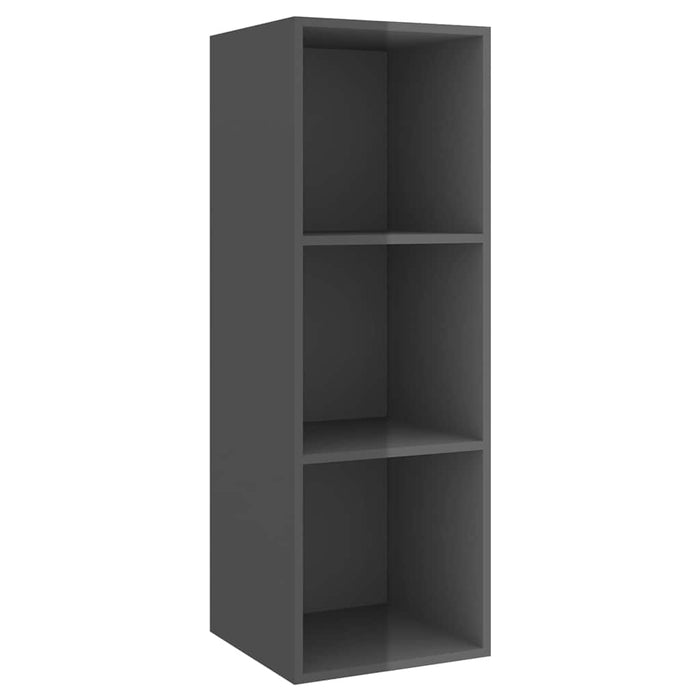 Set de dulapuri TV, 5 piese, gri extralucios, lemn prelucrat WALTI