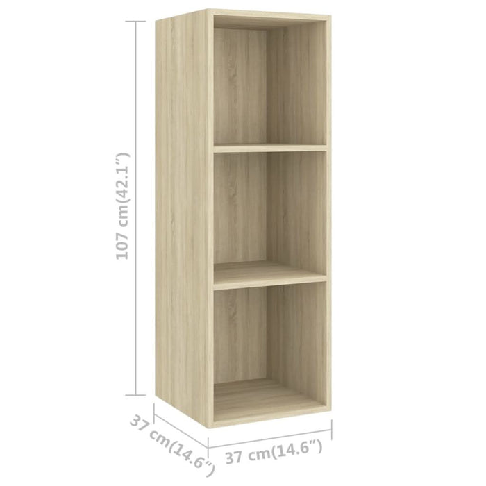 Set de dulapuri TV, 3 piese, stejar Sonoma, lemn prelucrat - WALTI WALTI