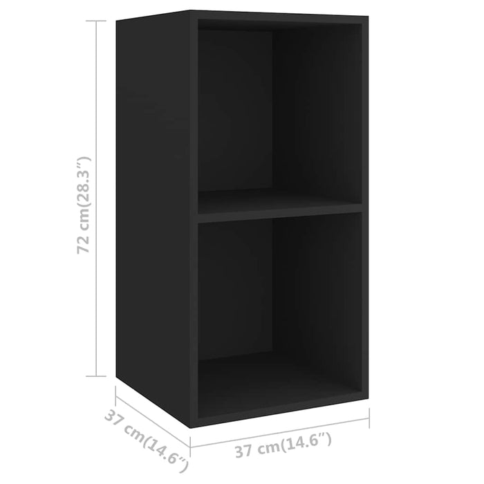 Set de dulapuri TV, 3 piese, negru, lemn prelucrat WALTI