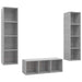 Set de dulapuri TV, 3 piese, gri beton, lemn prelucrat - WALTI WALTI