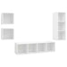 Set de dulapuri TV, 4 piese, alb, lemn prelucrat - WALTI WALTI