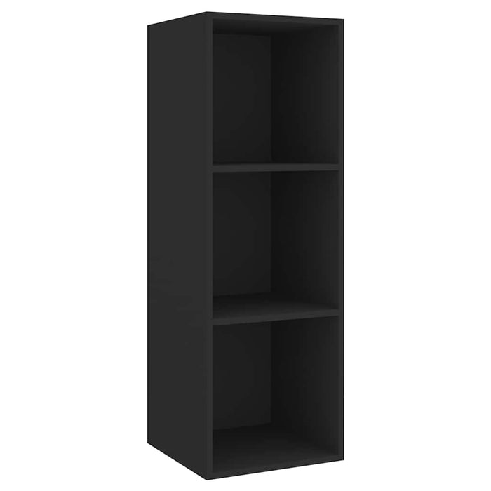 Set de dulapuri TV, 4 piese, negru, lemn prelucrat WALTI