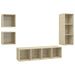Set de dulapuri TV, 4 piese, stejar sonoma, lemn prelucrat - WALTI WALTI