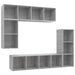 Set dulap TV, 4 piese, gri beton, lemn prelucrat - WALTI WALTI