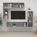 Set dulap TV, 4 piese, gri beton, lemn prelucrat - WALTI WALTI