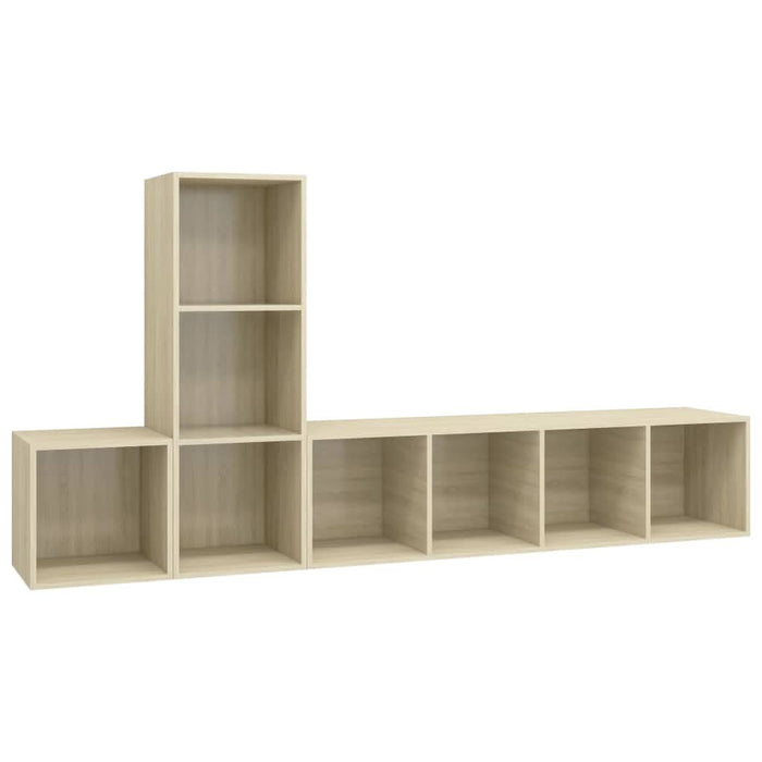 Set de dulapuri TV, 3 piese, stejar sonoma, lemn prelucrat - WALTI WALTI