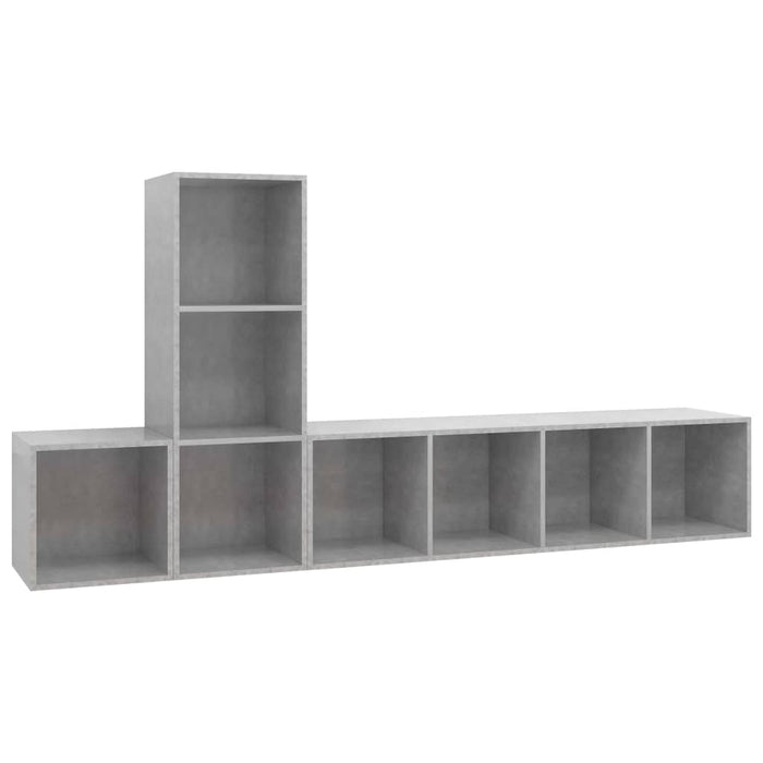 Set de dulapuri TV, 3 piese, gri beton, lemn prelucrat - WALTI WALTI