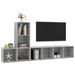 Set de dulapuri TV, 3 piese, gri beton, lemn prelucrat - WALTI WALTI