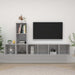 Set de dulapuri TV, 3 piese, gri beton, lemn prelucrat - WALTI WALTI
