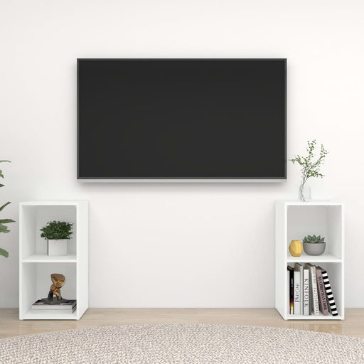 Dulapuri TV, 2 buc., alb, 72x35x36,5 cm, lemn prelucrat - WALTI WALTI