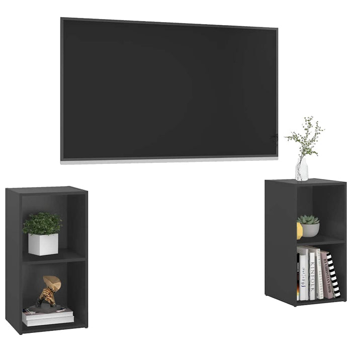 Dulapuri TV, 2 buc., gri, 72x35x36,5 cm, lemn prelucrat WALTI