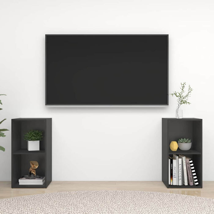 Dulapuri TV, 2 buc., gri, 72x35x36,5 cm, lemn prelucrat WALTI