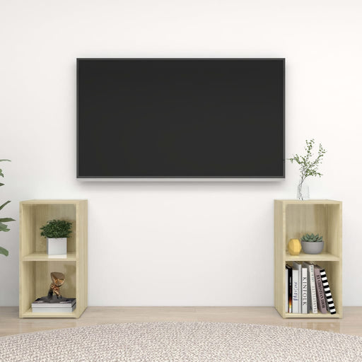 Dulapuri TV 2 buc., stejar Sonoma,72x35x36,5 cm, lemn prelucrat - WALTI WALTI