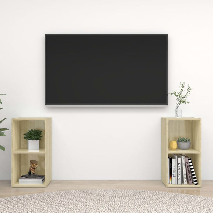 Dulapuri TV 2 buc., stejar Sonoma,72x35x36,5 cm, lemn prelucrat - WALTI WALTI