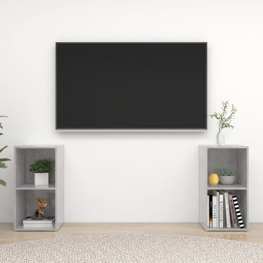 Dulapuri TV 2 buc gri beton, 72x35x36,5 cm lemn prelucrat - WALTI WALTI