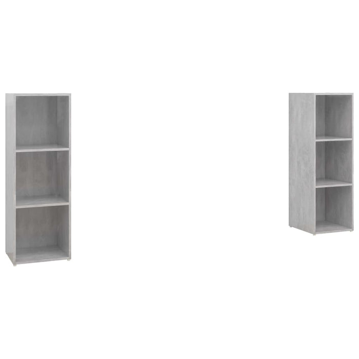Dulapuri TV, 2 buc., gri beton, 107x35x37 cm, lemn prelucrat - WALTI WALTI
