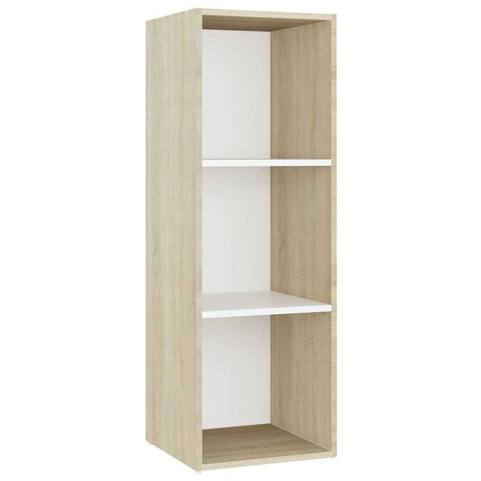 Dulapuri TV 2 buc alb/stejar sonoma 107x35x37 cm lemn prelucrat WALTI