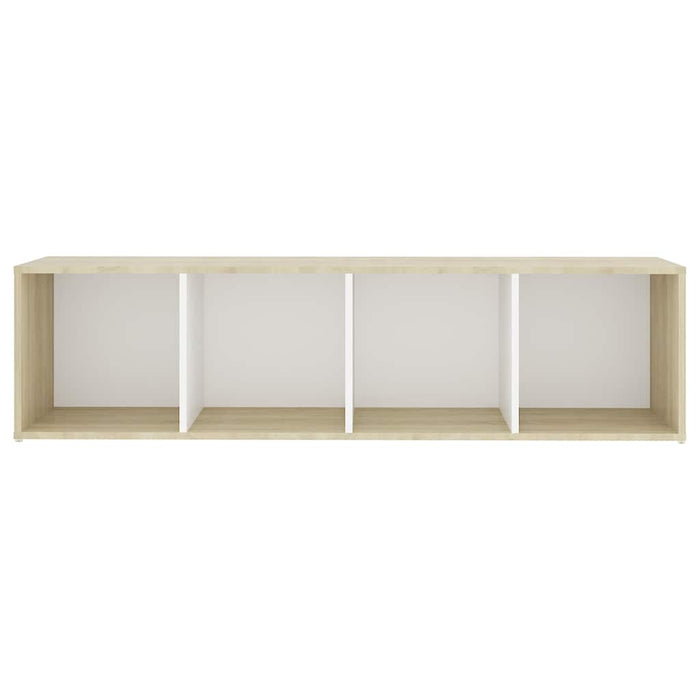 DulapTV 2 buc alb/stejar Sonoma 142,5x35x36,5 cm lemn prelucrat WALTI