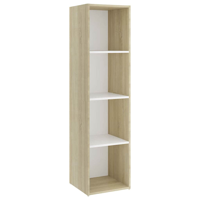 DulapTV 2 buc alb/stejar Sonoma 142,5x35x36,5 cm lemn prelucrat WALTI