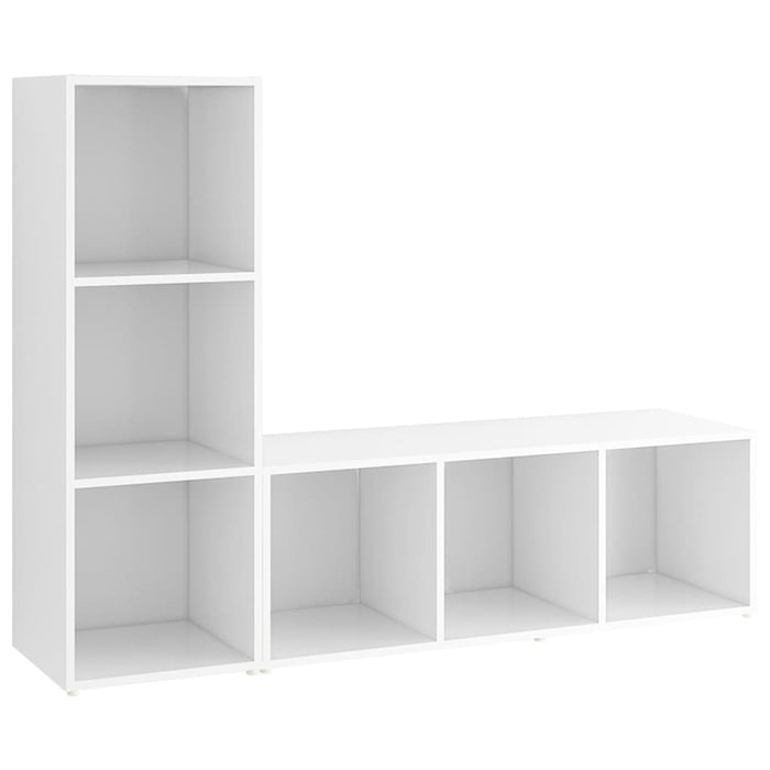 Dulapuri TV, 2 buc., alb, 107x35x37 cm, lemn prelucrat - WALTI WALTI