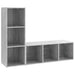 Dulapuri TV, 2 buc gri beton, 107x35x37 cm, lemn prelucrat - WALTI WALTI