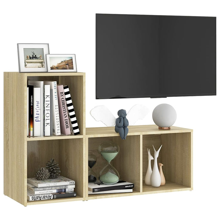 Dulapuri TV 2 buc., stejar Sonoma,72x35x36,5 cm, lemn prelucrat - WALTI WALTI