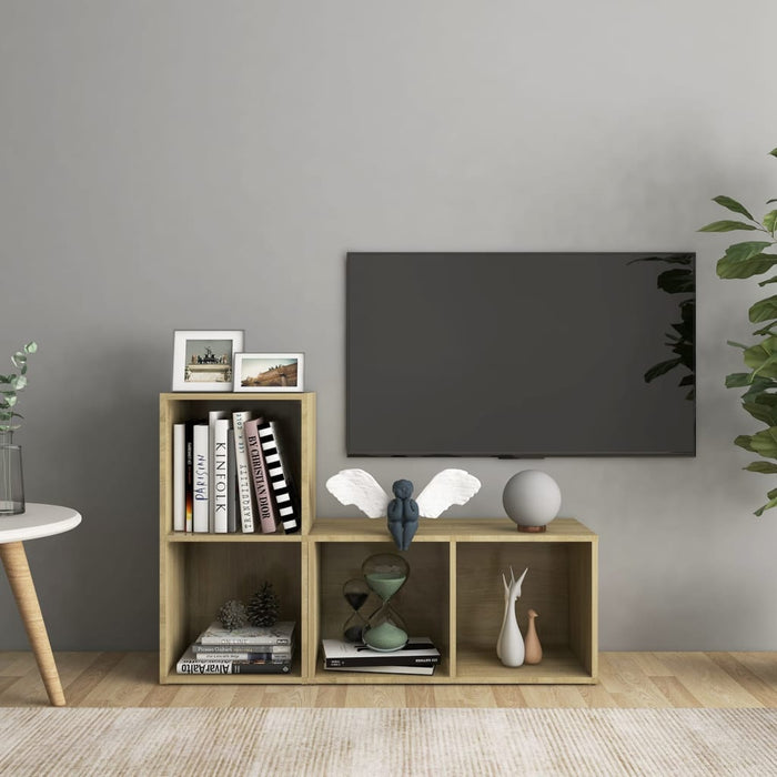 Dulapuri TV 2 buc., stejar Sonoma,72x35x36,5 cm, lemn prelucrat - WALTI WALTI