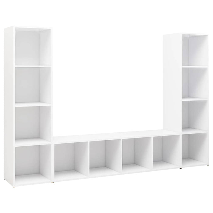 Dulapuri TV, 3 buc., alb, 142,5x35x36,5 cm, lemn prelucrat WALTI