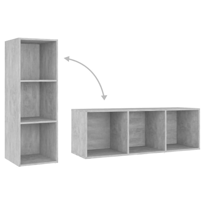 Dulapuri TV, 3 buc gri beton, 107x35x37 cm, lemn prelucrat - WALTI WALTI