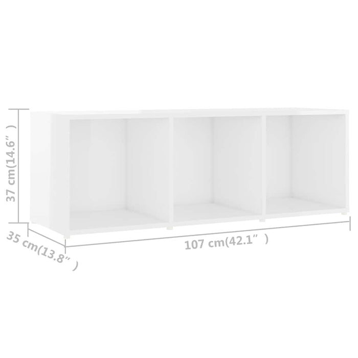 Dulapuri TV 2 buc alb extralucios, 107x35x37 cm, lemn prelucrat WALTI