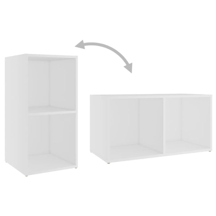 Dulapuri TV, 2 buc., alb, 72x35x36,5 cm, lemn prelucrat - WALTI WALTI