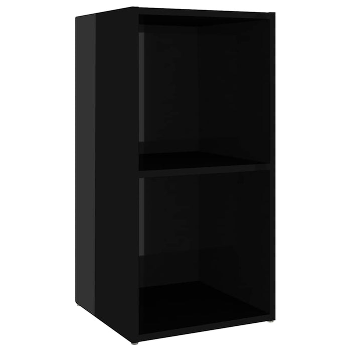 DulapuriTV 4 buc negru extralucios 72x35x36,5 cm lemn prelucrat WALTI