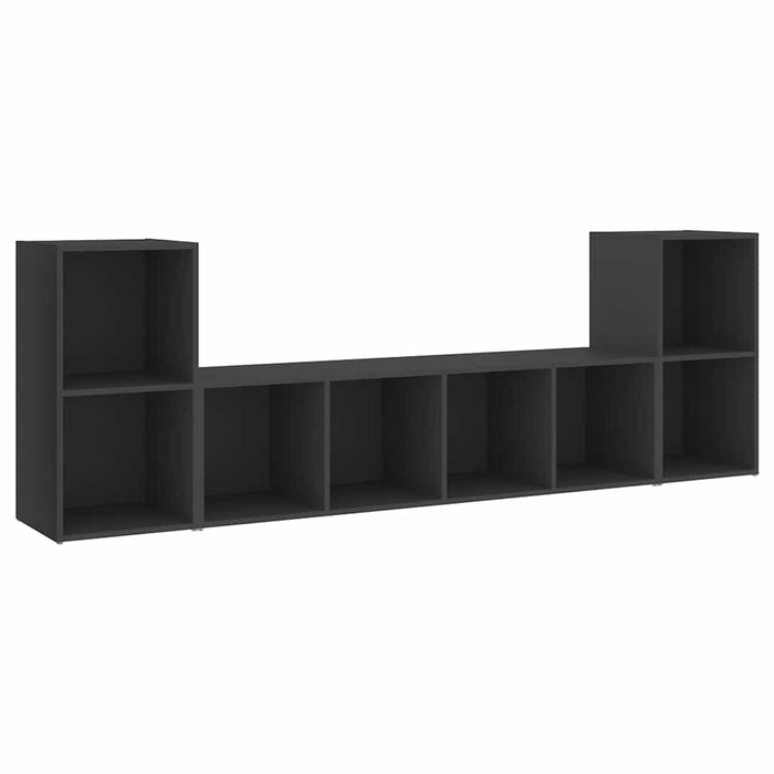 Set de dulapuri TV, 3 piese, gri, lemn prelucrat WALTI