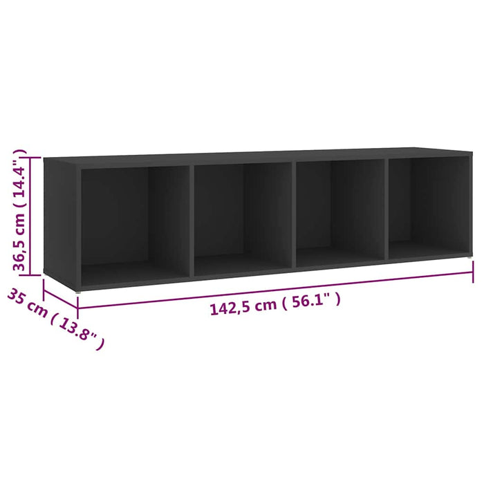 Set de dulapuri TV, 3 piese, gri, lemn prelucrat WALTI
