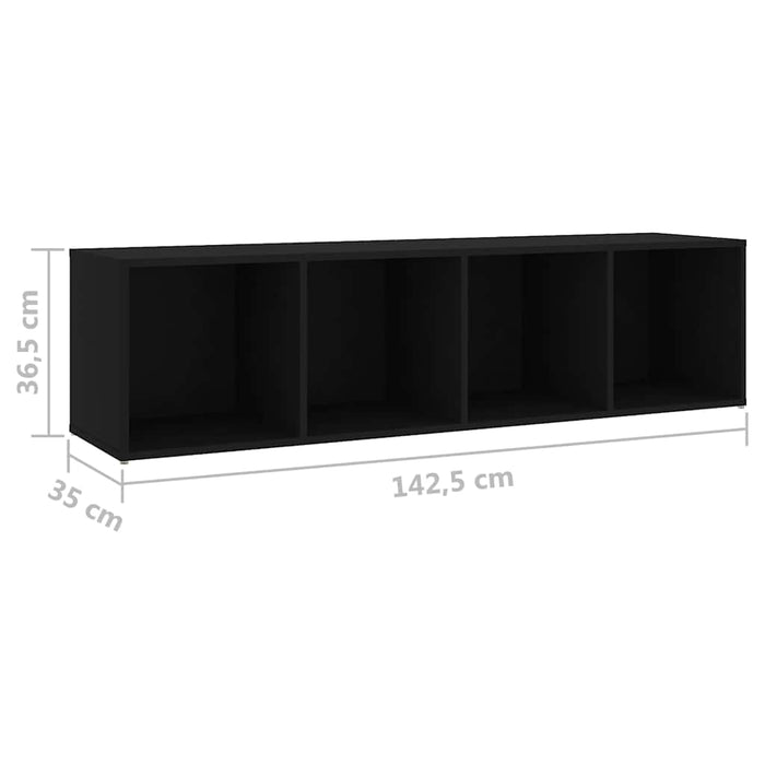 Set de dulapuri TV, 5 piese, negru, lemn prelucrat WALTI