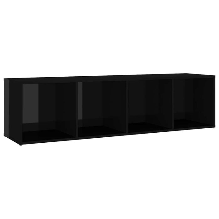 Set de dulapuri TV, 5 piese, negru extralucios, lemn prelucrat WALTI