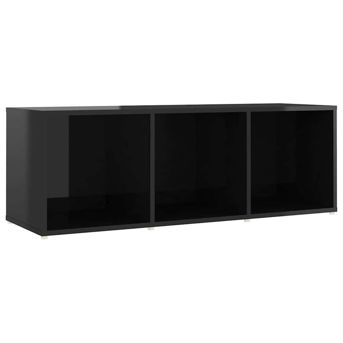 Set de dulapuri TV, 5 piese, negru extralucios, lemn prelucrat WALTI