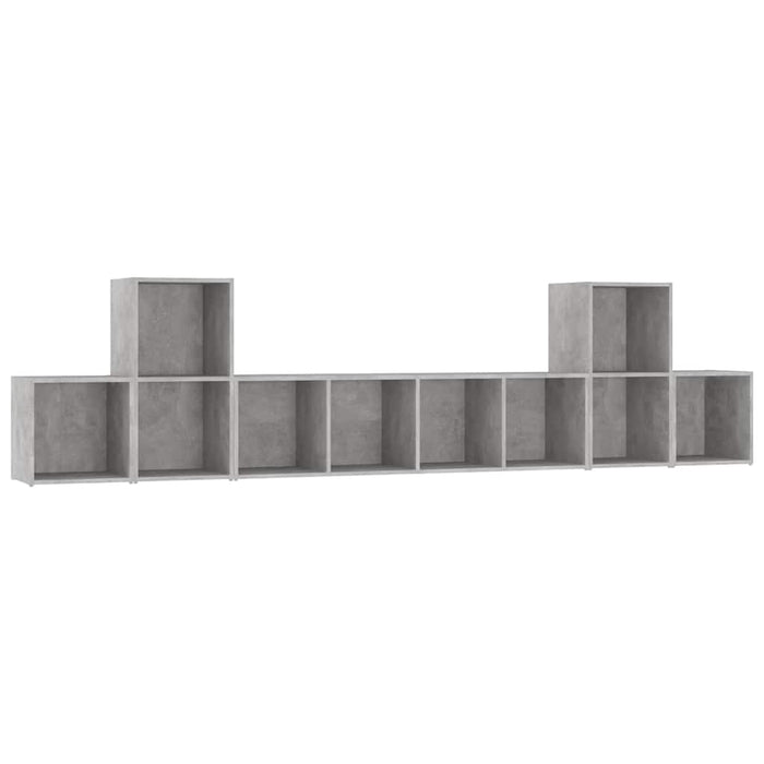 Set de dulapuri TV, 5 piese, gri beton, lemn prelucrat WALTI