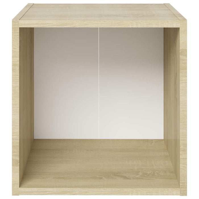 Set de dulapuri TV, 5 piese, alb/stejar sonoma, lemn prelucrat WALTI