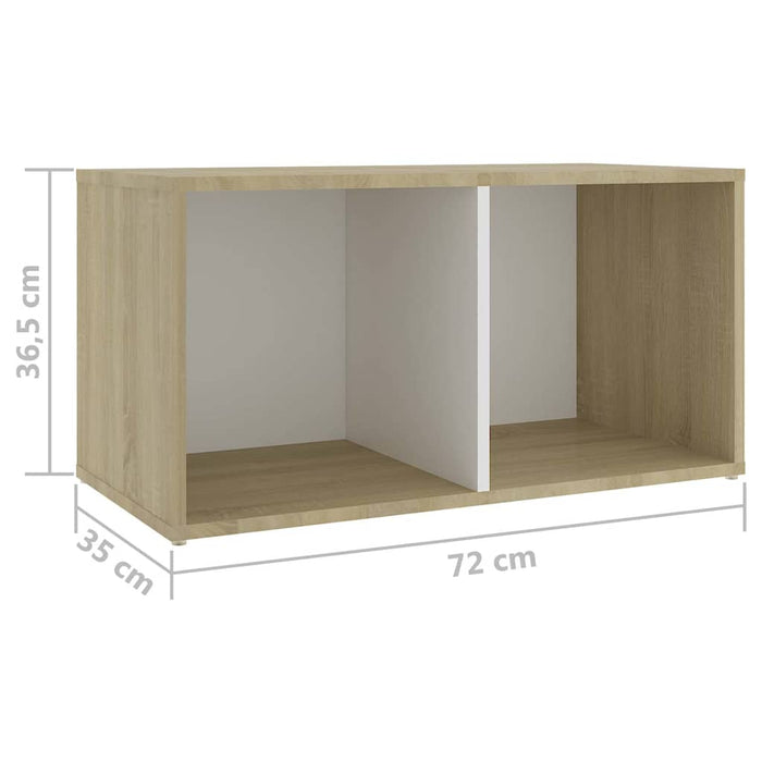 Set de dulapuri TV, 5 piese, alb/stejar sonoma, lemn prelucrat WALTI