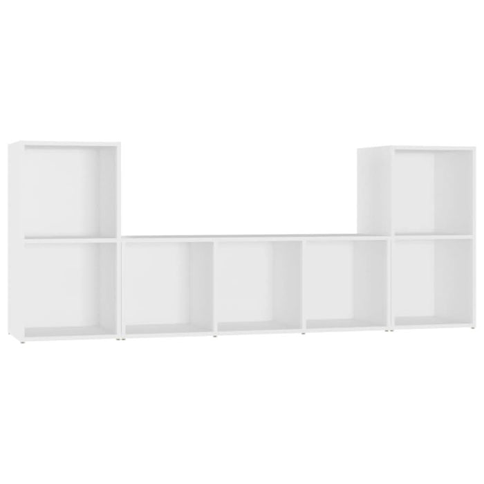 Set de dulapuri TV, 3 piese, alb, lemn prelucrat - WALTI WALTI